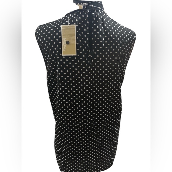 Michael Kors Black & White Polka Dot Blouse-Size XL-NWT - Picture 9 of 9